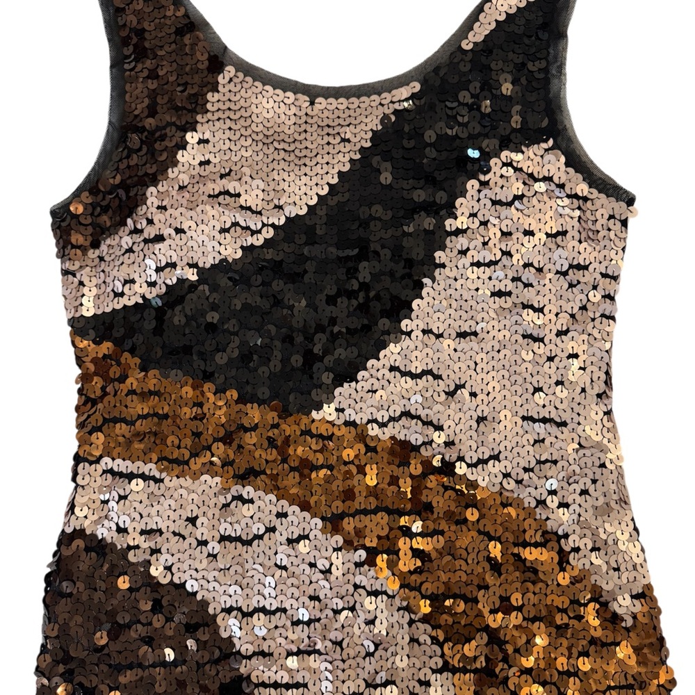 Cache Sequin Tank Top - Black, Gold, Beige - Picture 2 of 6
